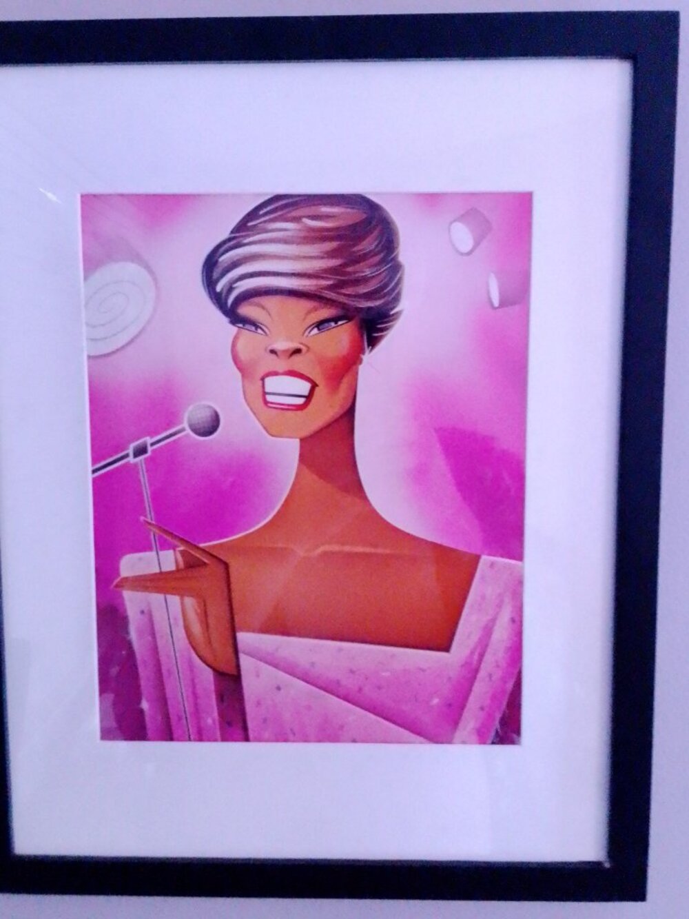 14"x12" caricature of Dionne Warwick by Risko